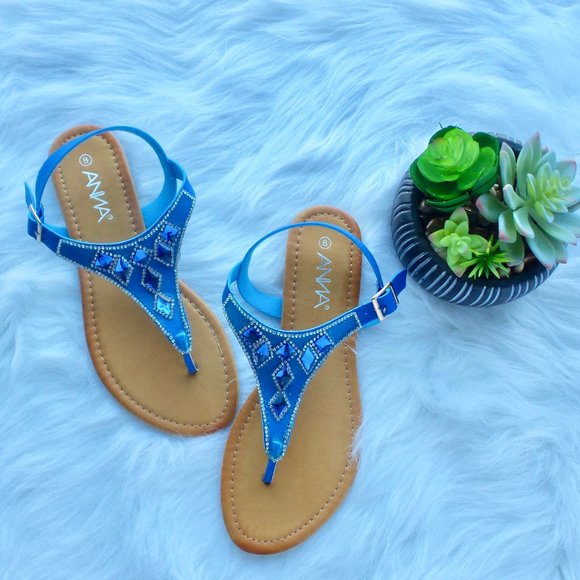 *SOLD* Jeweled Sandals - Picture 1 of 6